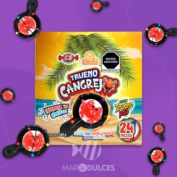DULCE LAS DELICIAS TRUENO CANGREJO 24 PZAS.